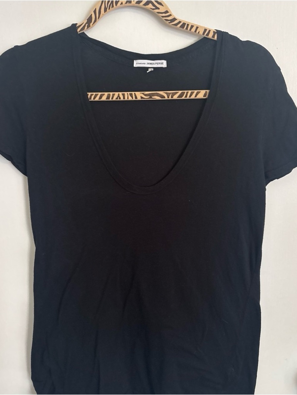 James Perse Black Scoop Neck Short Sleeve Tee